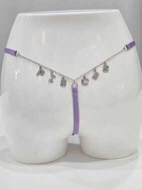 HOROSCOPEZ ✦ Zenned Out Pisces Charm Thong ✦ Purple Glitter Mesh Zodiac Chain M